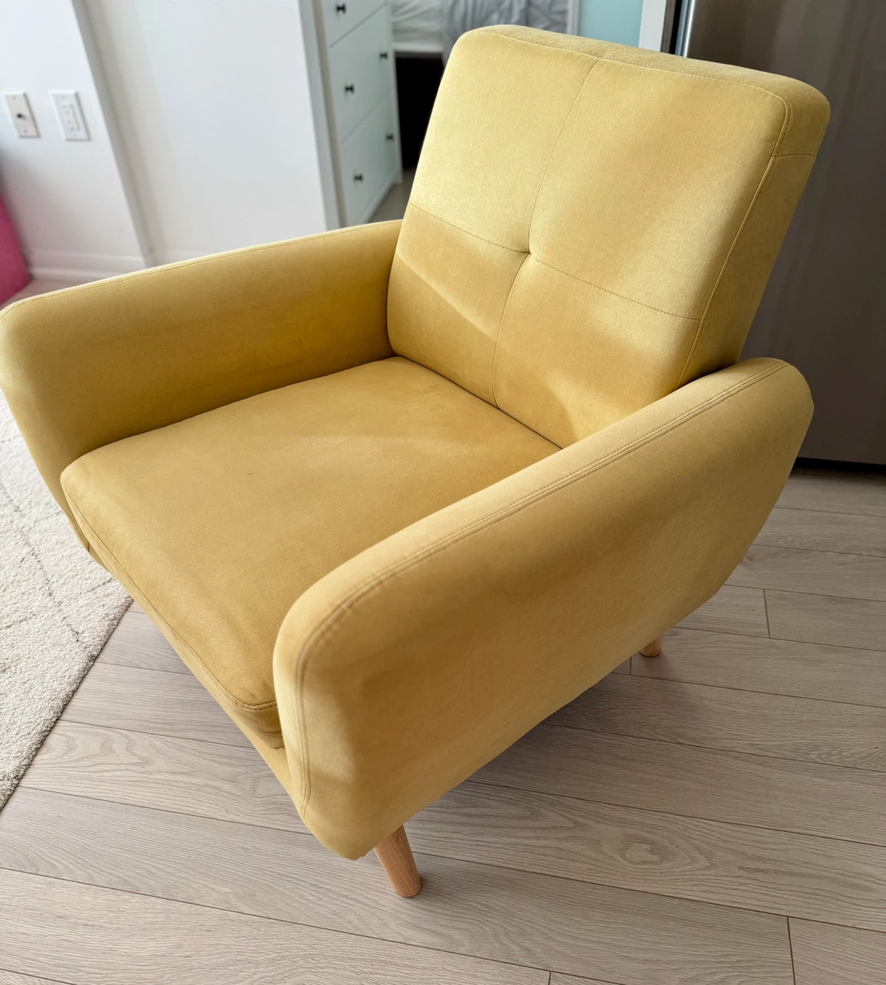 Mustard Yellow Upholstered Armchair - photo 4