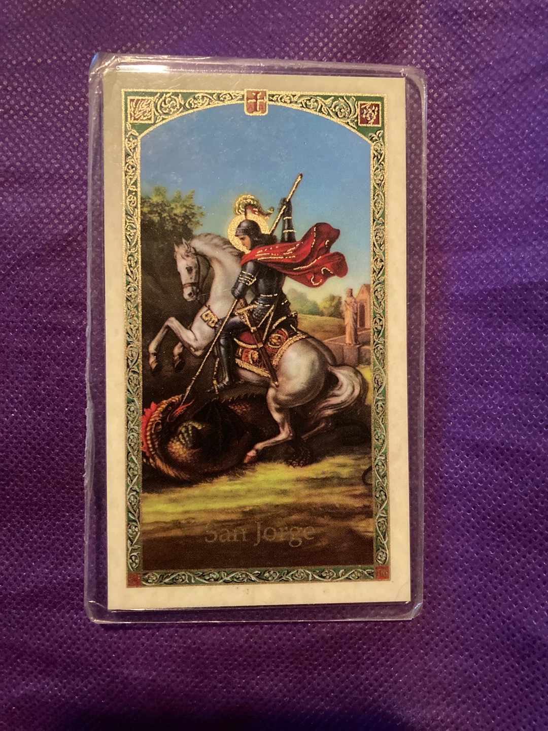 San Jorge Prayer Card