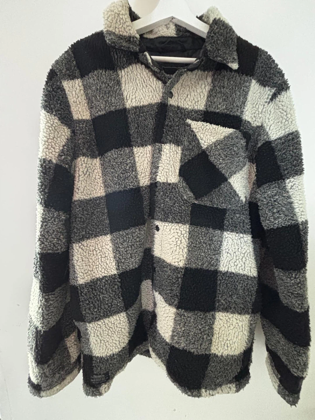 Pull&Bear Sherpa Check Shirt Jacket