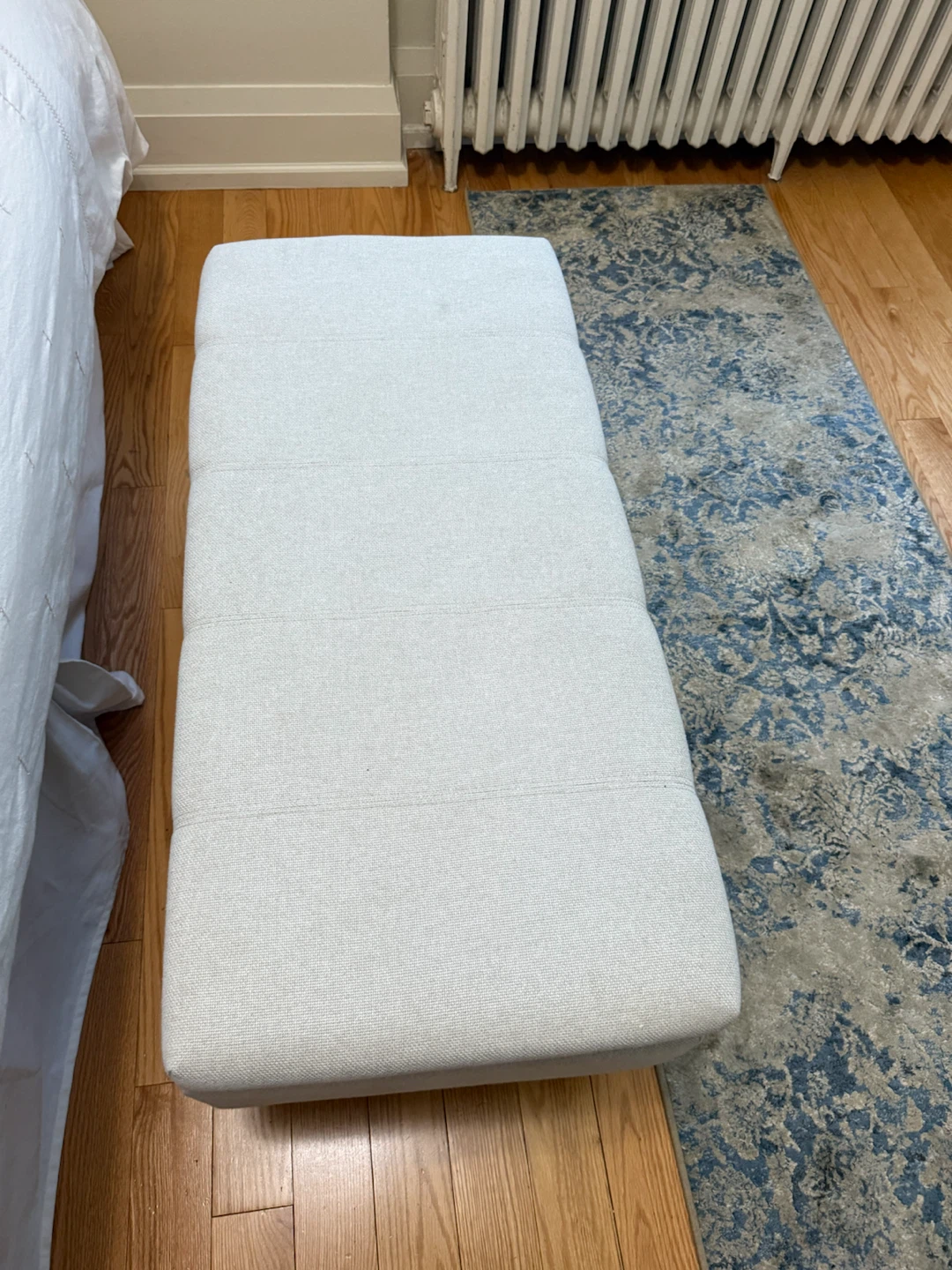 Light Gray Upholstered Storage Bench