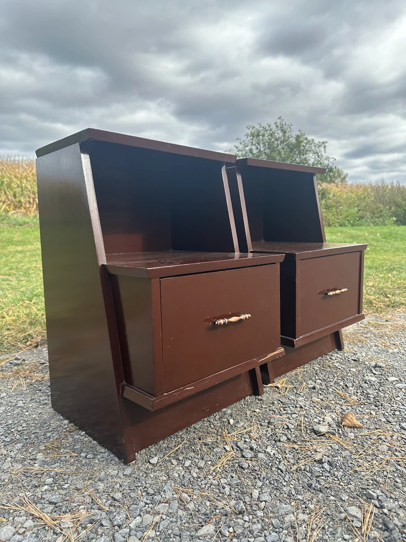 Vintage MCM Solid Wood Nightstands (CAN DELIVER)