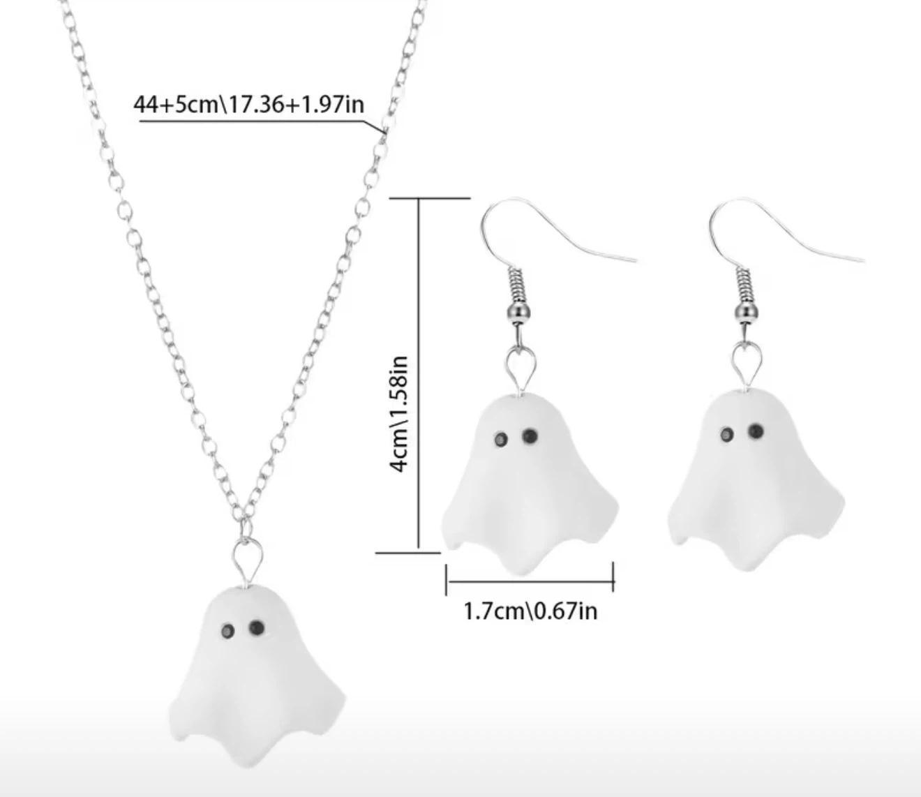 Ghost Necklace and Earrings gift set - photo 3