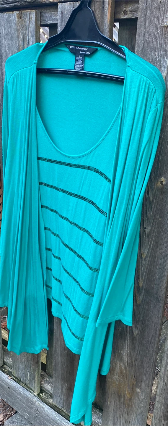 Lifestyle Attitude by Larry Levine Teal Top - photo 4