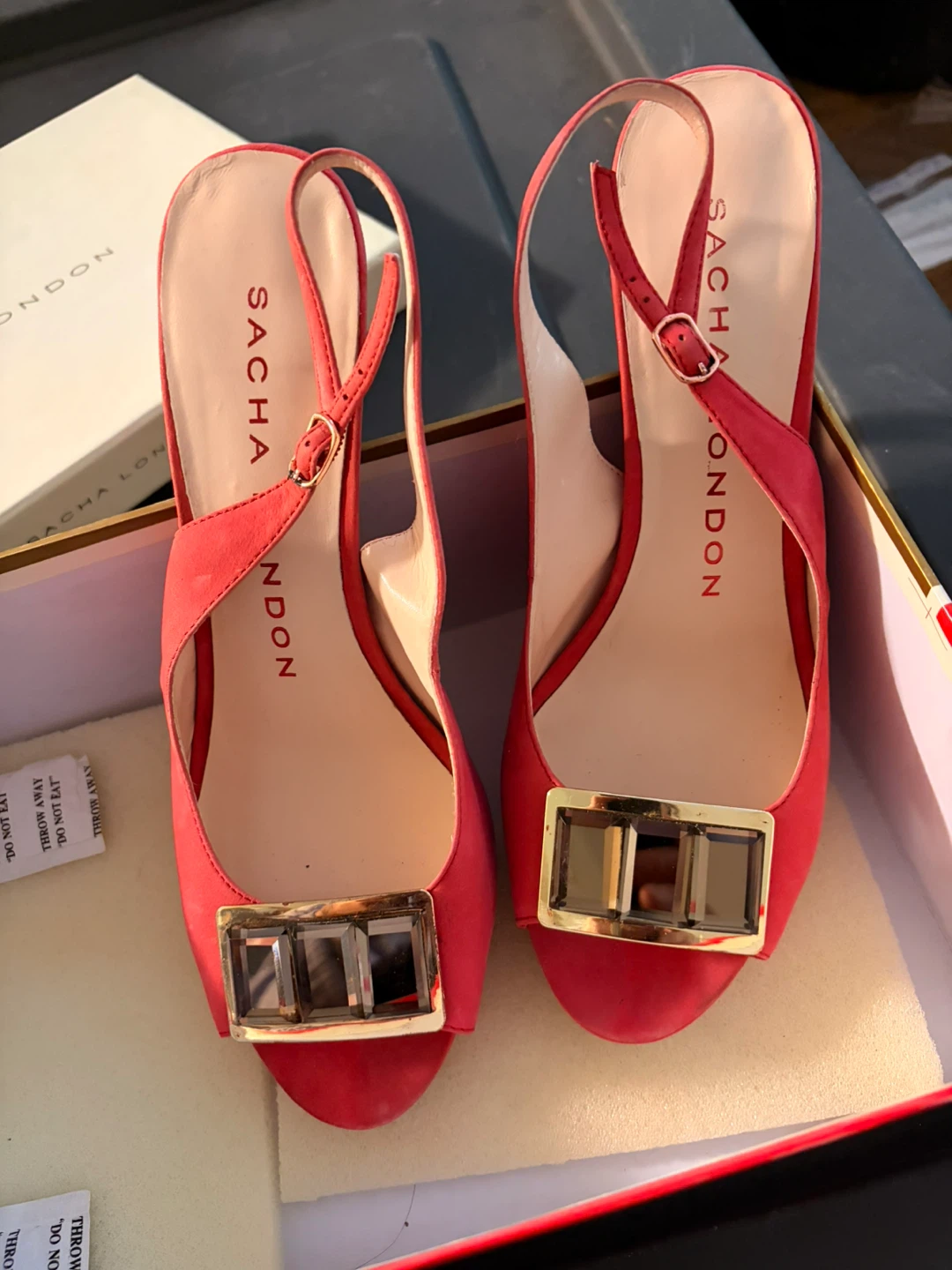 Sacha London Jungle Heels - Red Nubuck Size 8 - photo 2