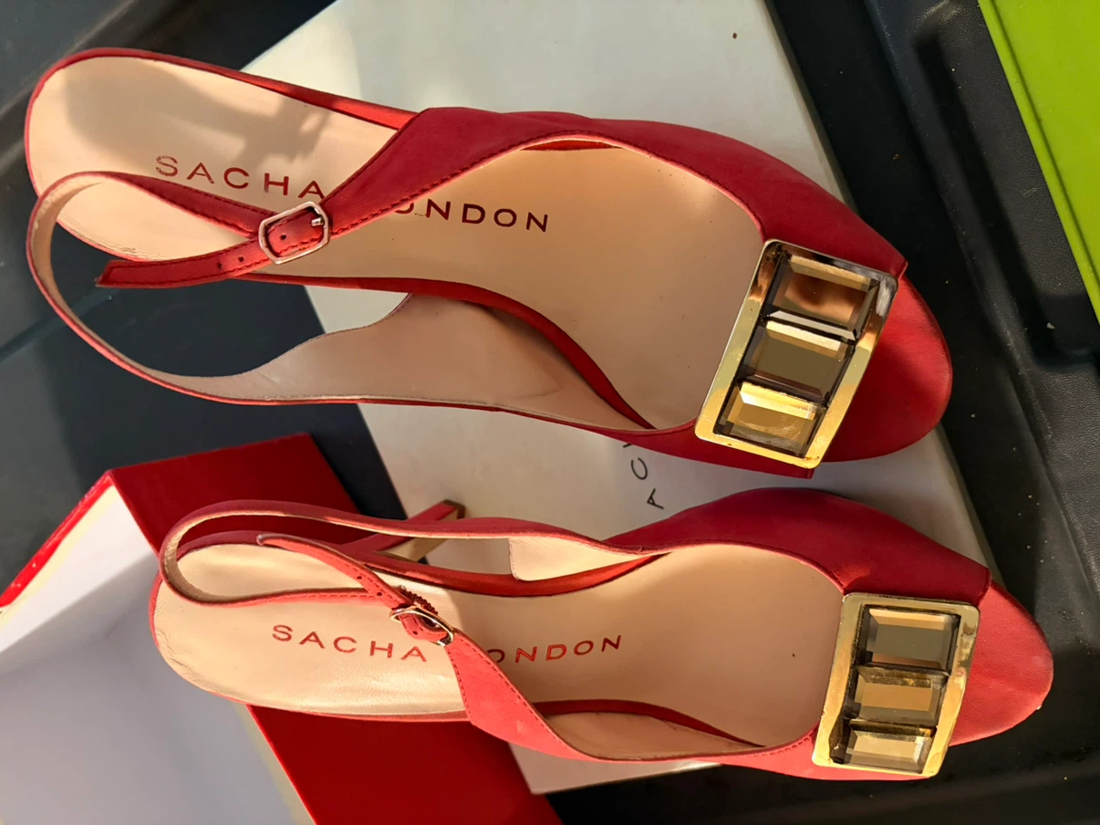 Sacha London Jungle Heels - Red Nubuck Size 8 - photo 3