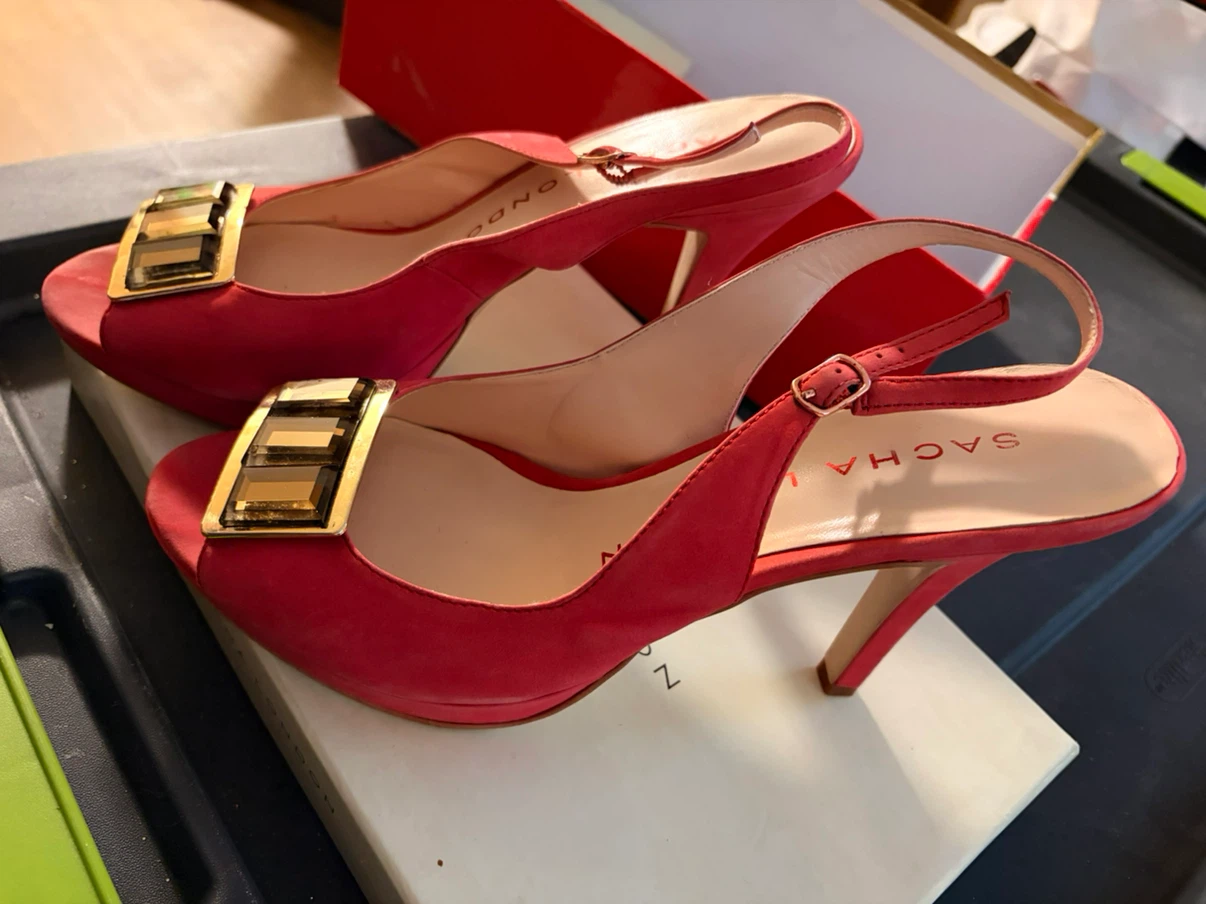 Sacha London Jungle Heels - Red Nubuck Size 8 - photo 4
