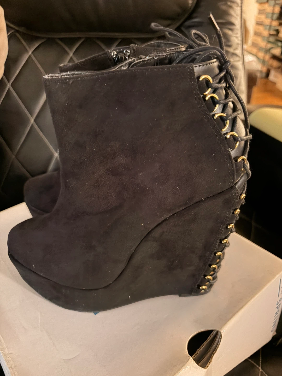 Call It Spring Black Wedge Ankle Boots - photo 3