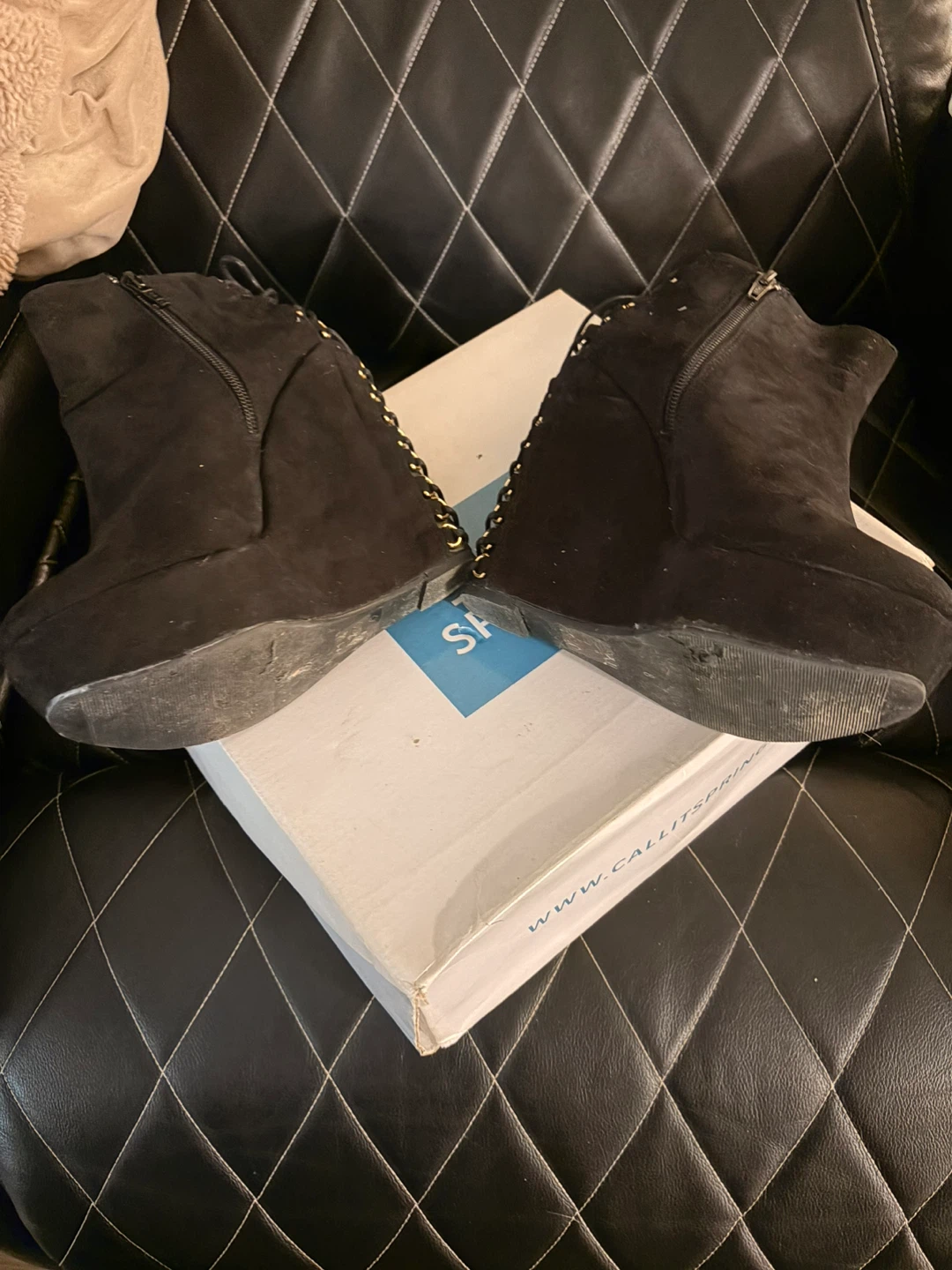 Call It Spring Black Wedge Ankle Boots - photo 5