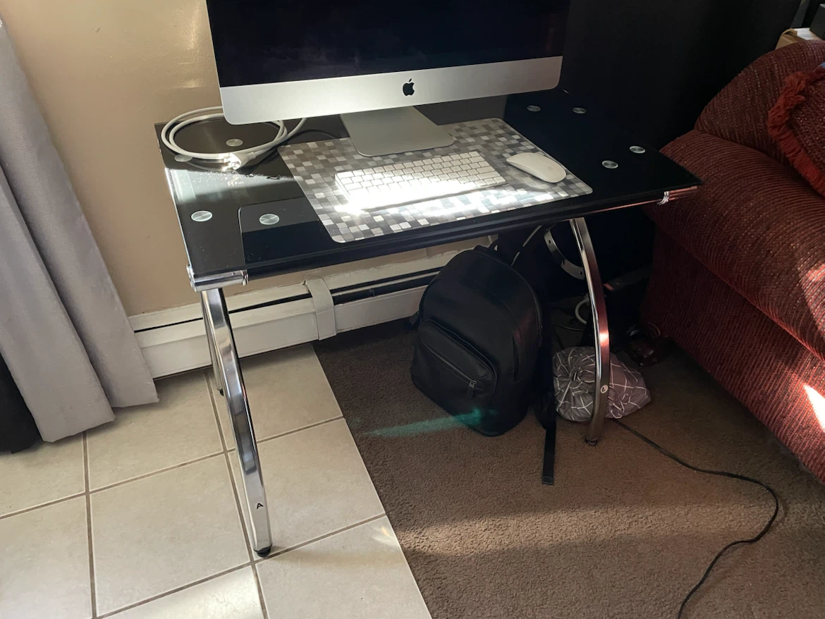 Modern Glass Top Computer Desk - photo 2