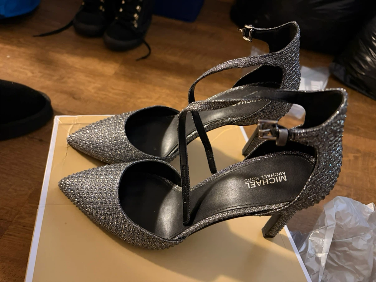 Michael Kors Glitter Ankle Strap Heels Size 8.5M - photo 4