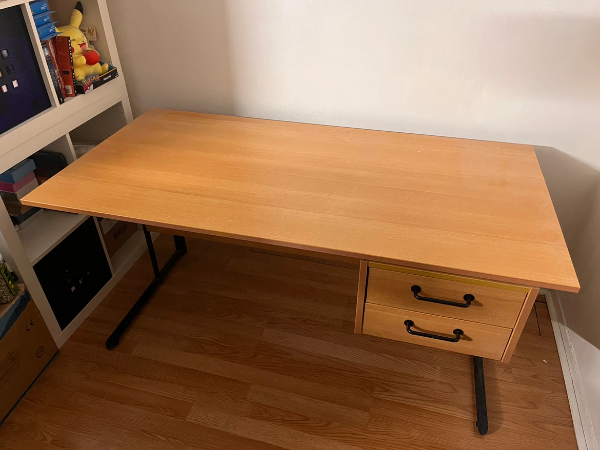 Light Wood Desk with Two Drawers - photo 2