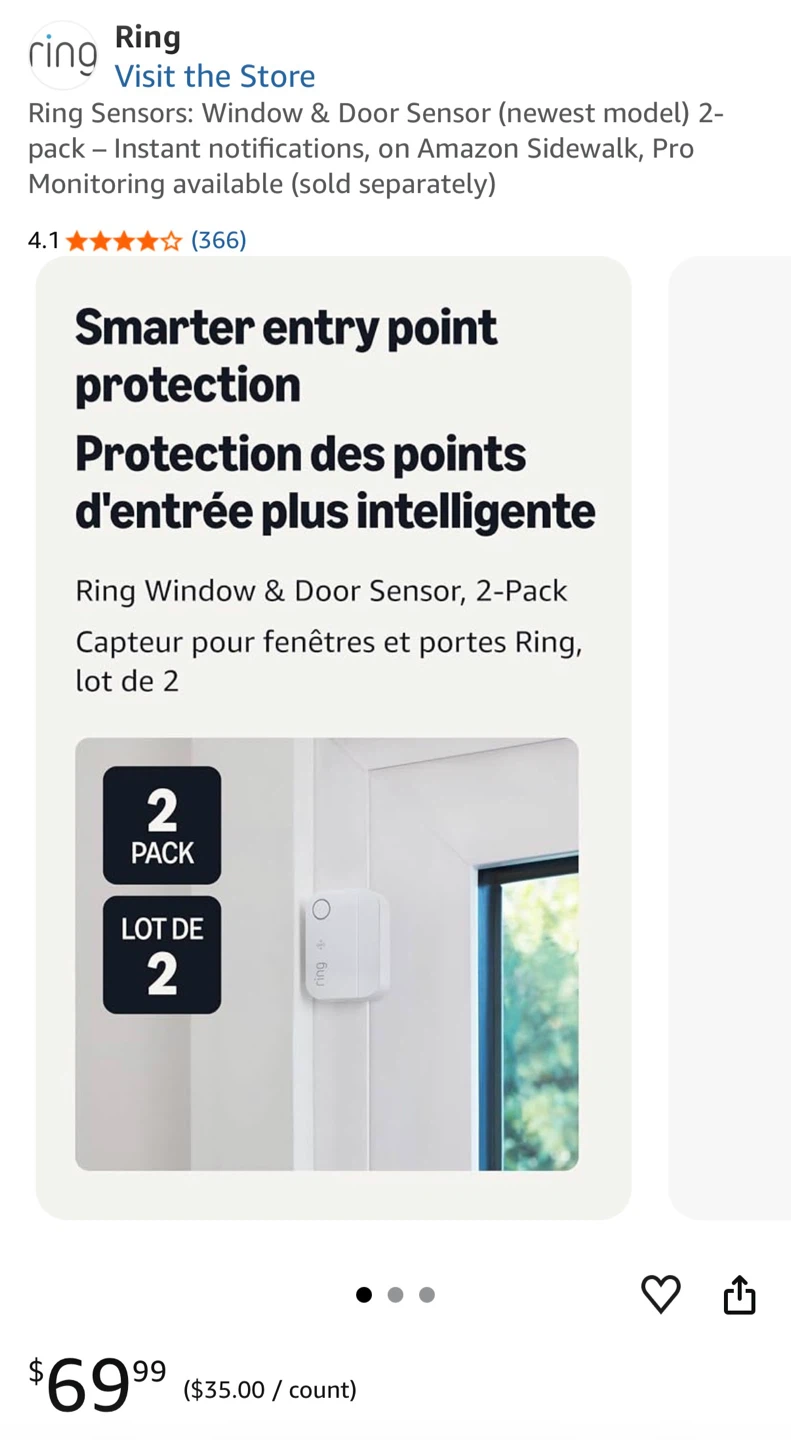 Ring Window & Door Sensor 2-Pack 3rd Gen - photo 4