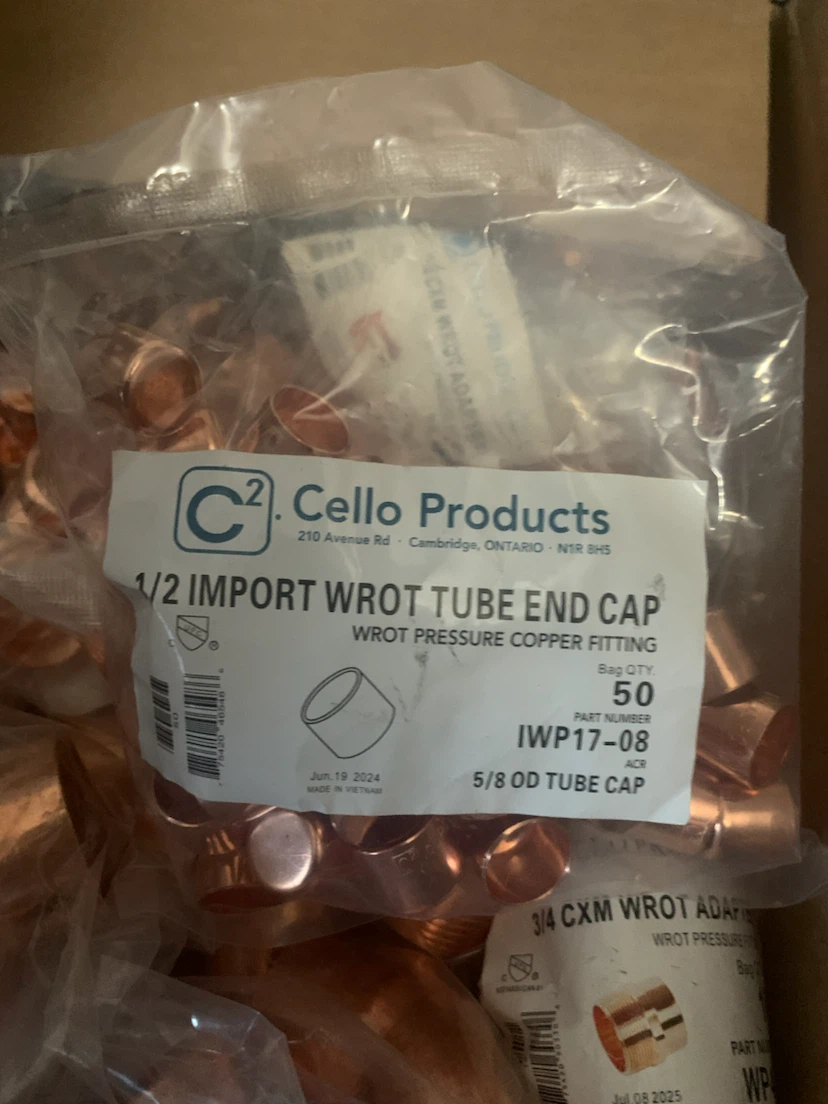 Cello Products Wrot Copper Plumbing Fittings Assortment