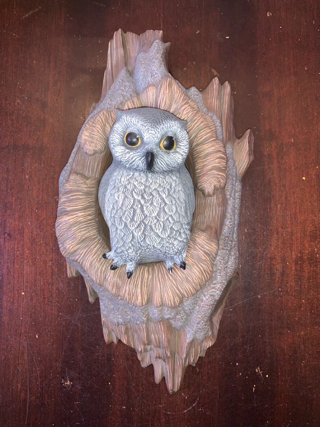 Vintage Owl Wall Plaque Figurine Set.