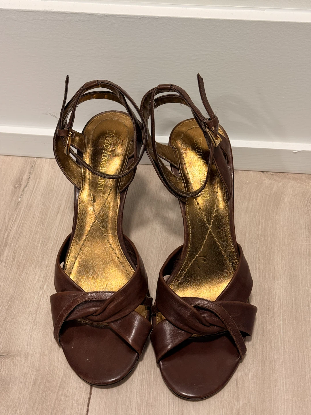 Brown Leather Strappy Heels – Size 5