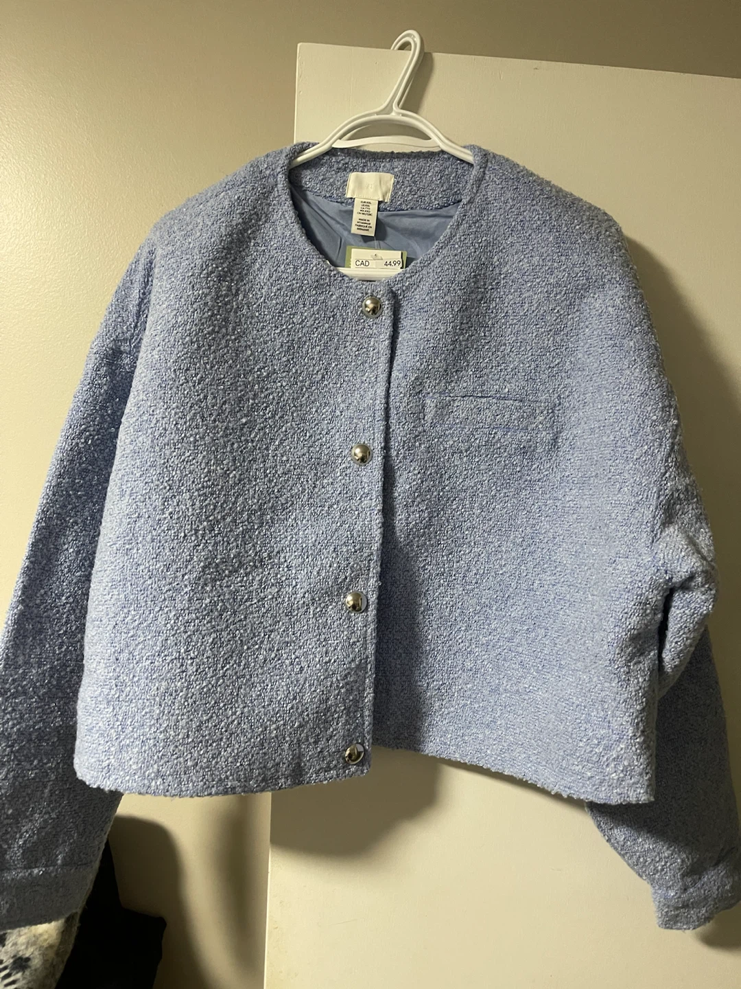 H&M Textured Light Blue Jacket