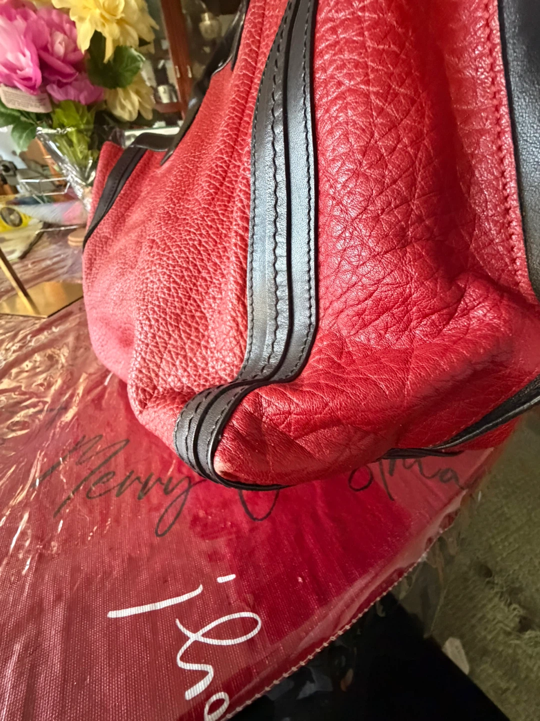 Chloé Red and Black Leather Tote - photo 4