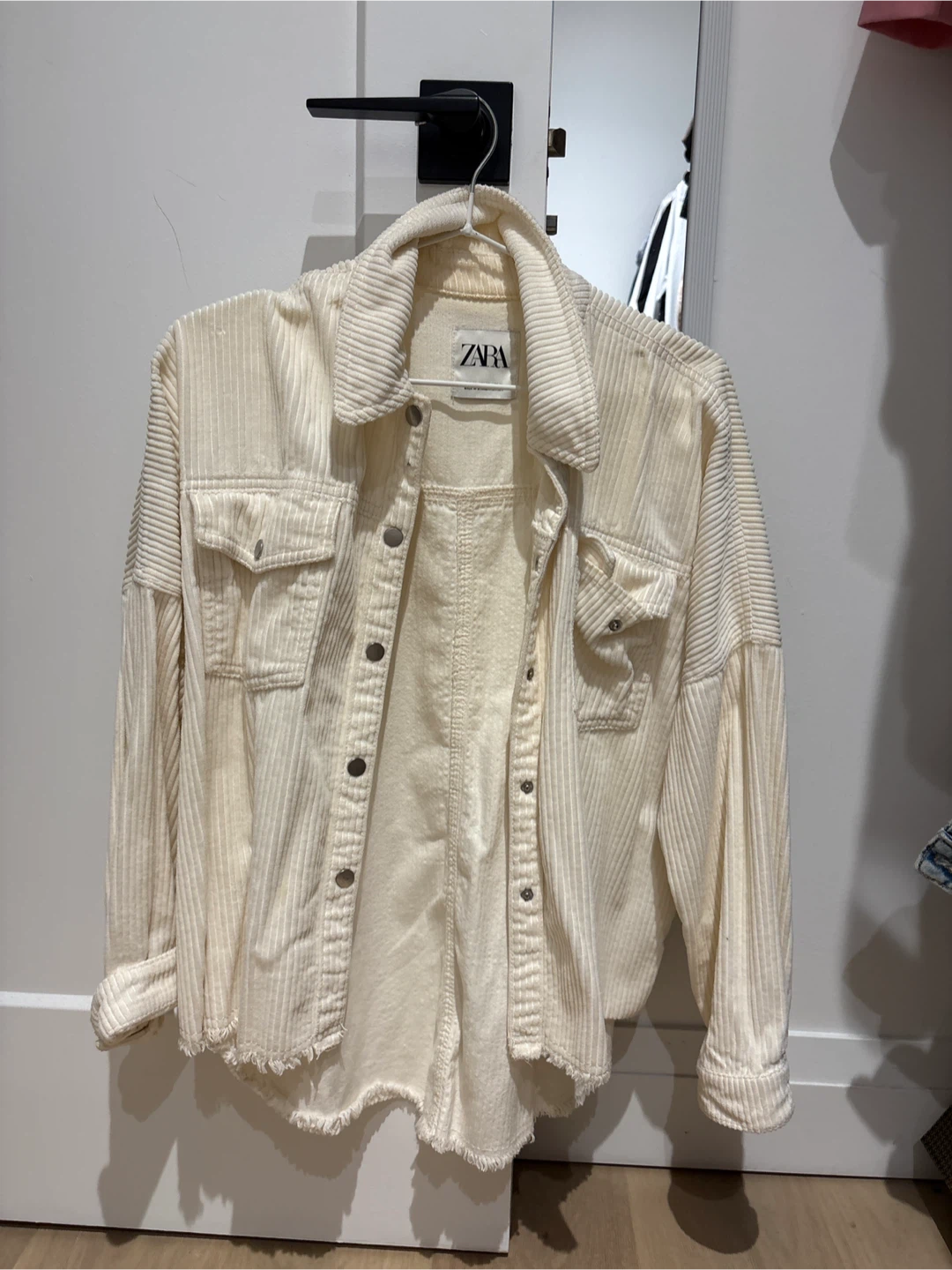 Zara Cream Corduroy Shacket