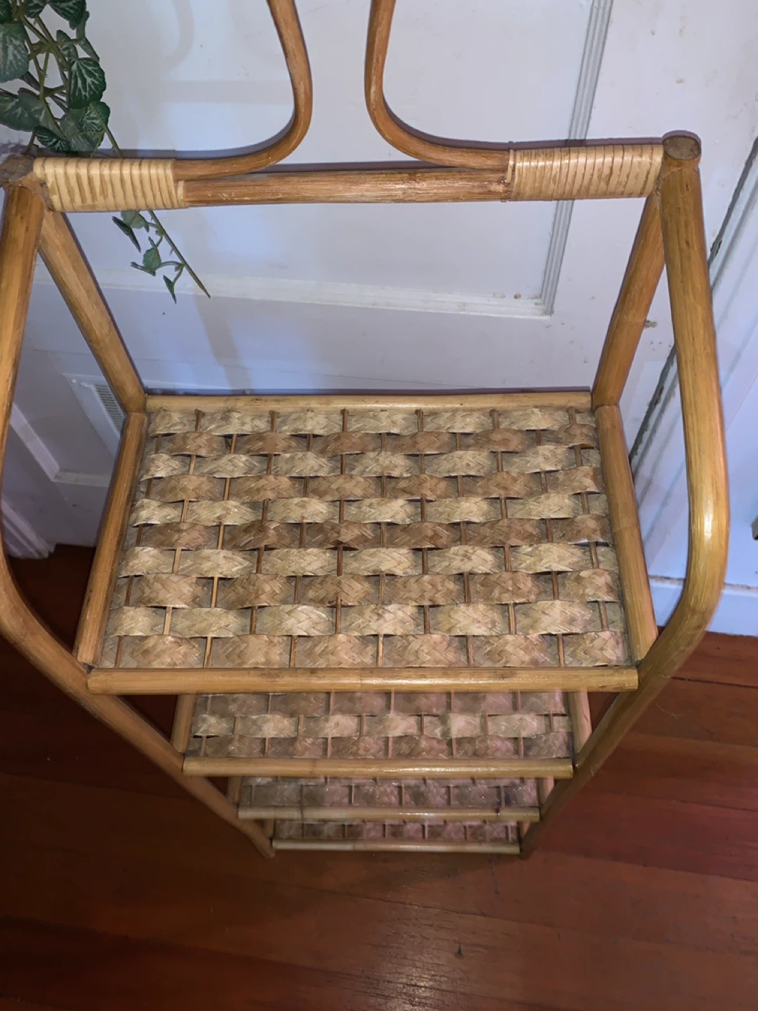 Vintage Bamboo and Wicker 4-Tier Shelf - photo 2