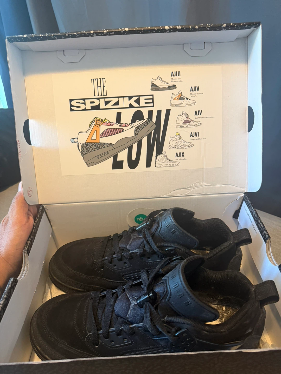 Jordan Spizike Low Black Sneakers Brooklyn size US10 - photo 4
