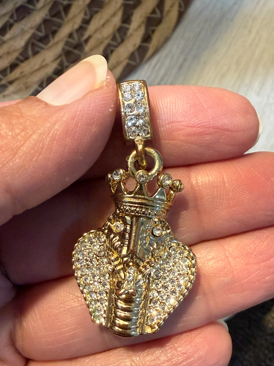 Gold-tone King Cobra Pendant with Rhinestones - photo 2