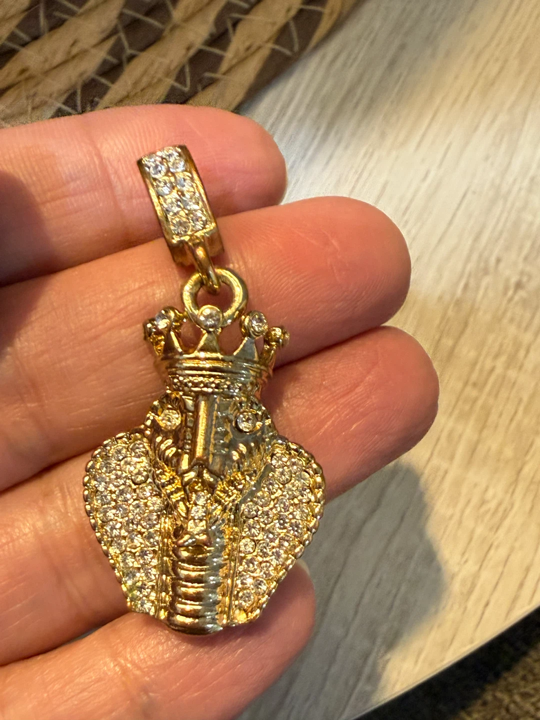 Gold-tone King Cobra Pendant with Rhinestones - photo 5
