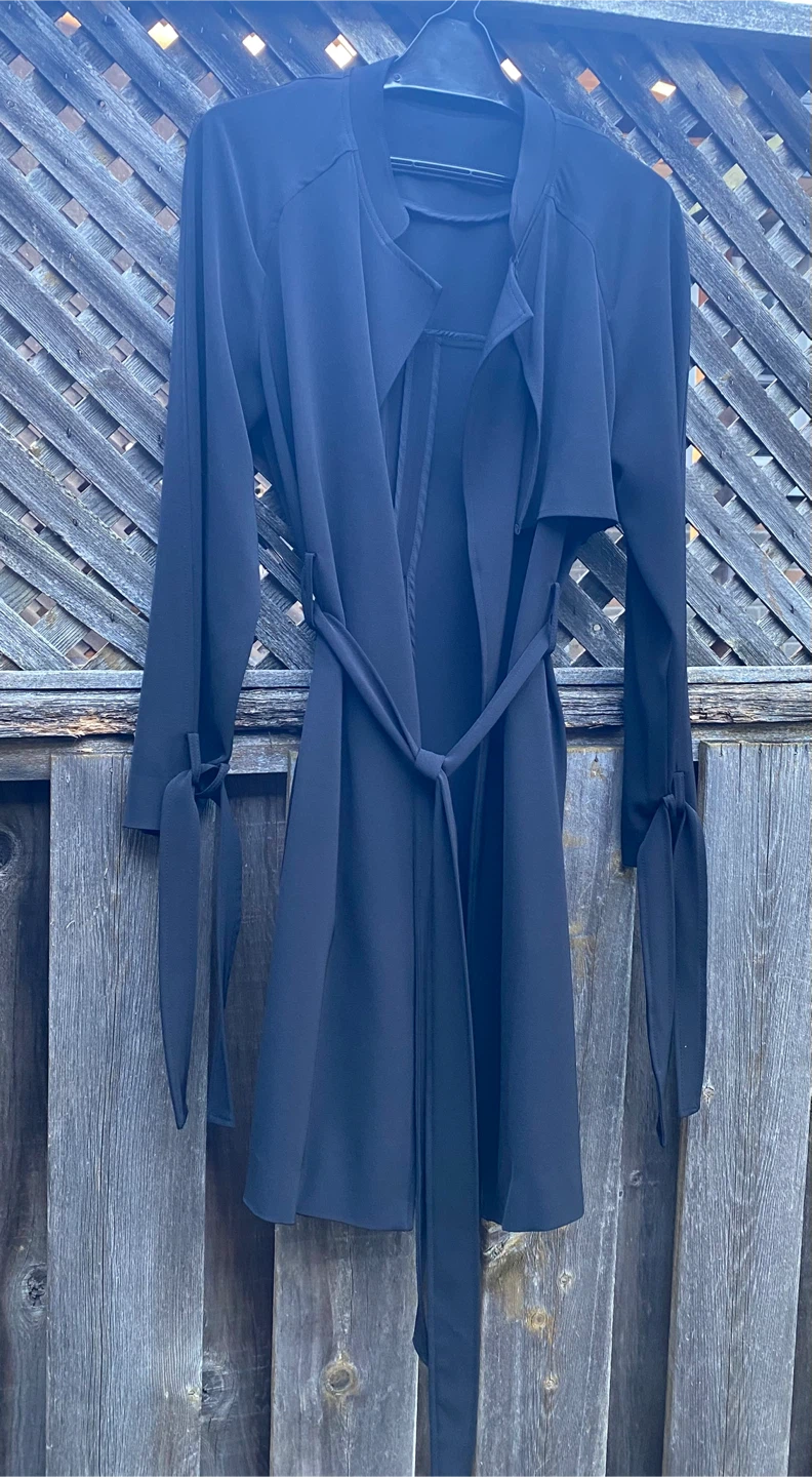 Black Women's Trench Coat, Size S