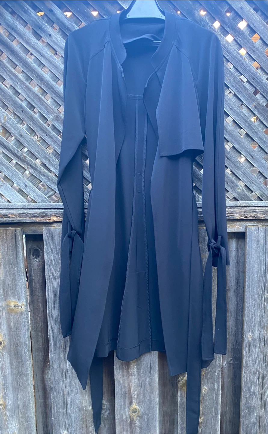 Black Women's Trench Coat, Size S - photo 5
