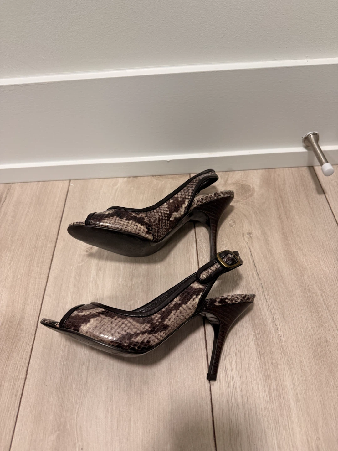 Zara Snakeskin-Print Heels – Size 36 - photo 2
