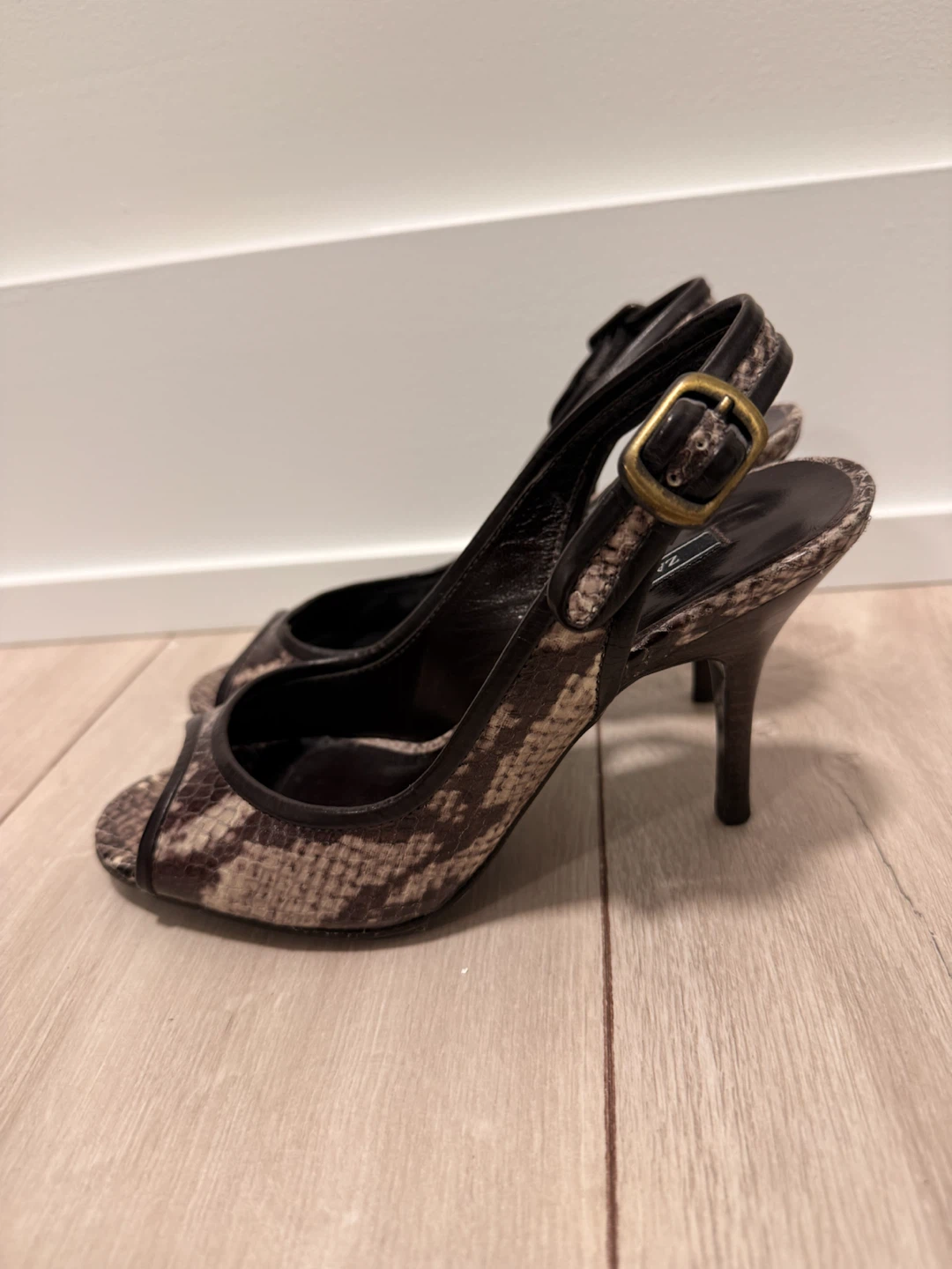 Zara Snakeskin-Print Heels – Size 36 - photo 3