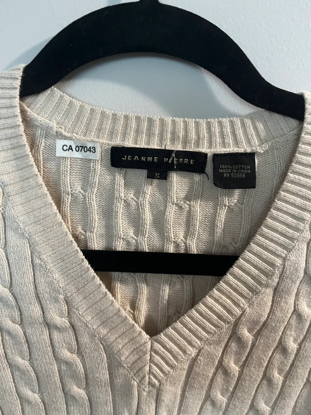 Jeanne Pierre Cable Knit V-Neck Sweater - photo 2