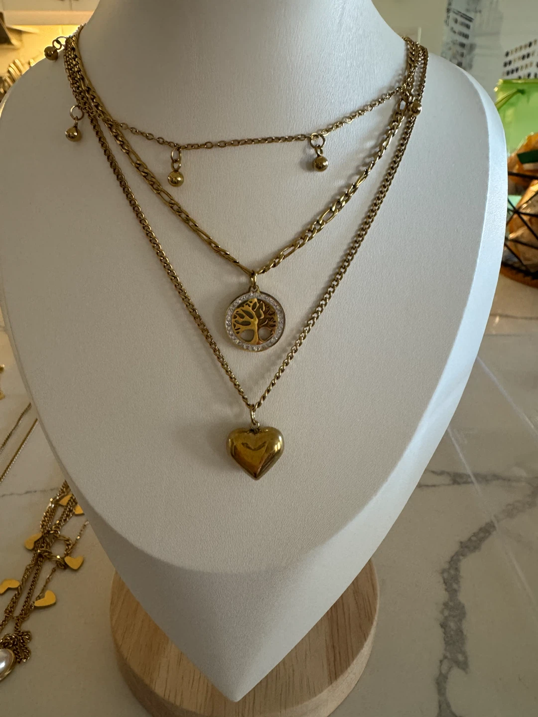 18K Gold Plated Stainless Steel Layered Necklaces - photo 3