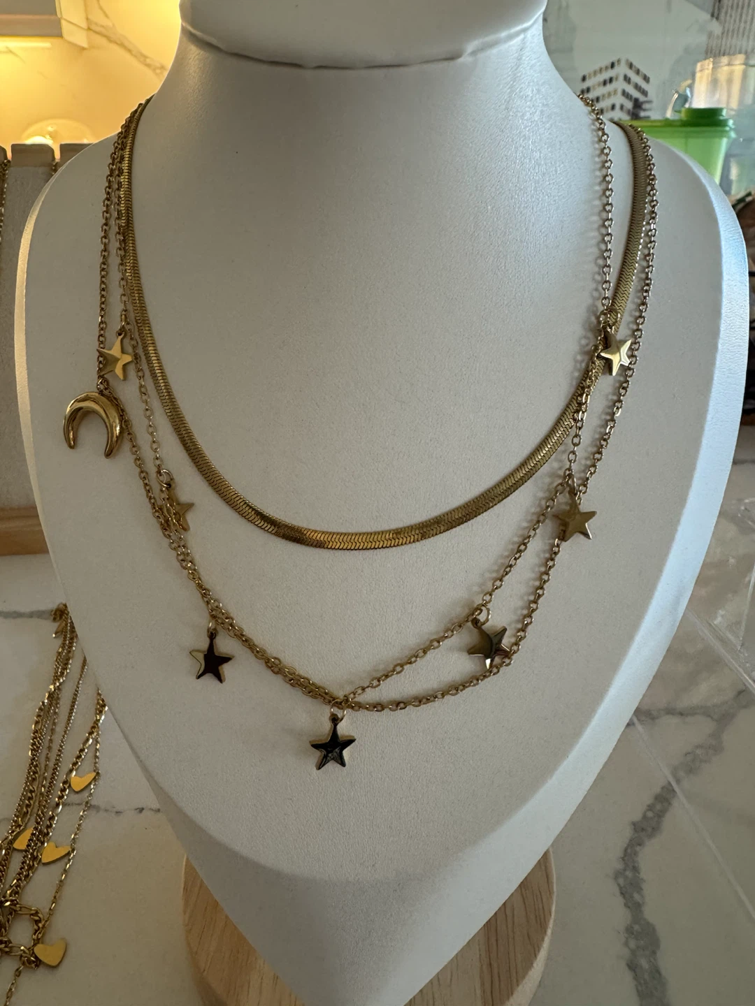 18K Gold Plated Stainless Steel Layered Necklaces - photo 5