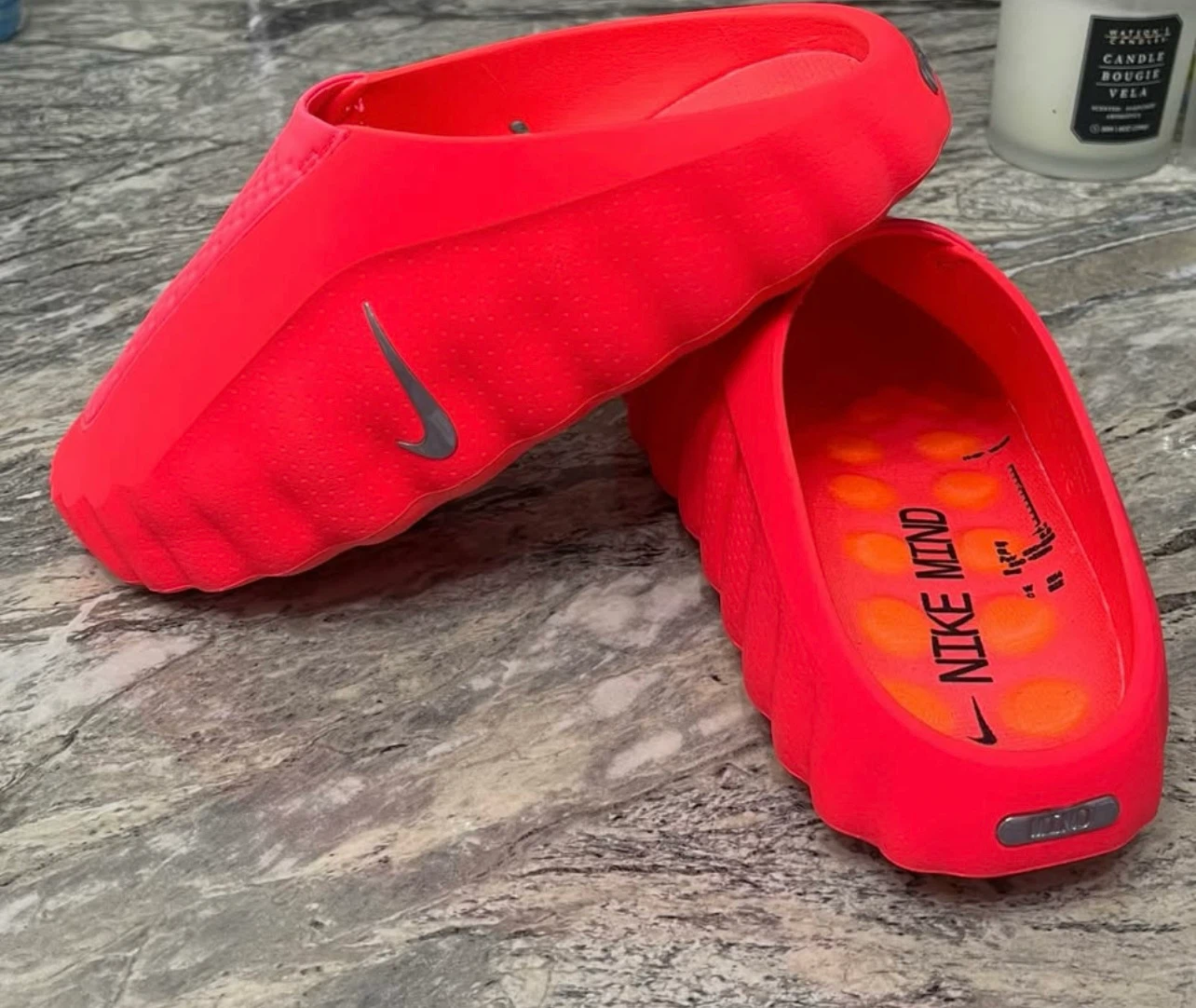 Original Nike Mind 001 Slide Solar Red/ Chrome Hyper Crimson - photo 3