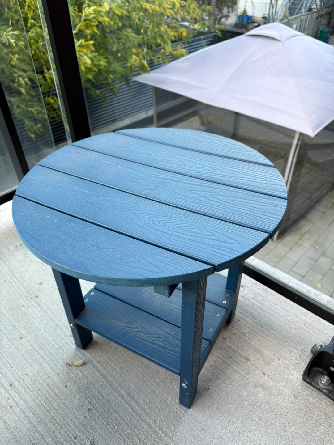18” Outdoor Side Table – Navy, 2-Tier Adirondack Style