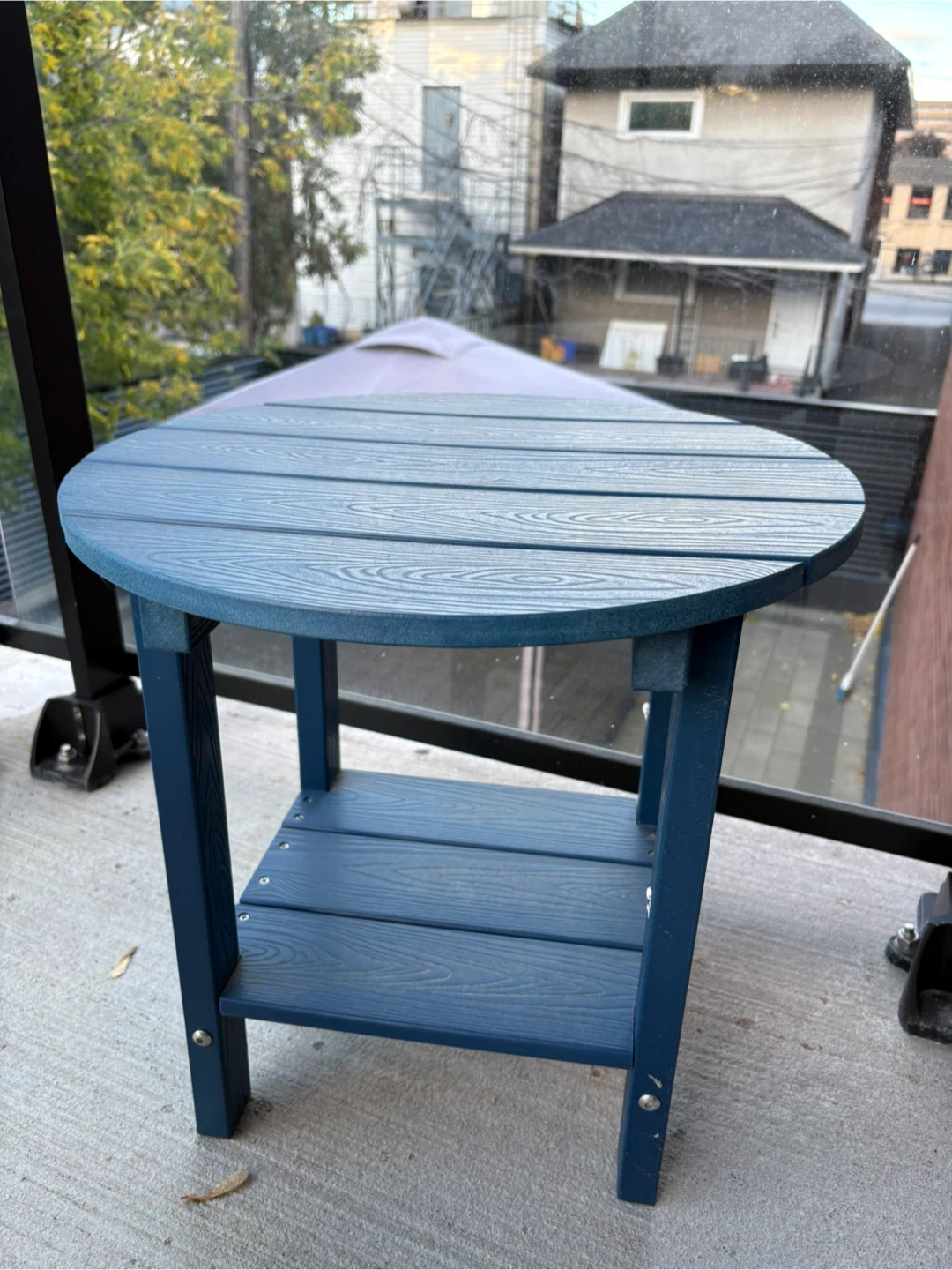 18” Outdoor Side Table – Navy, 2-Tier Adirondack Style - photo 2