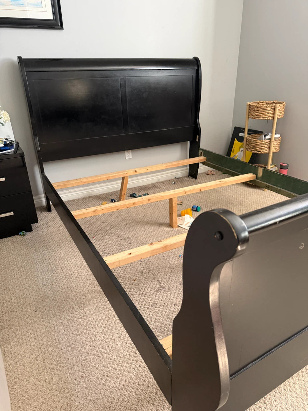 Black Sleigh Bed Frame