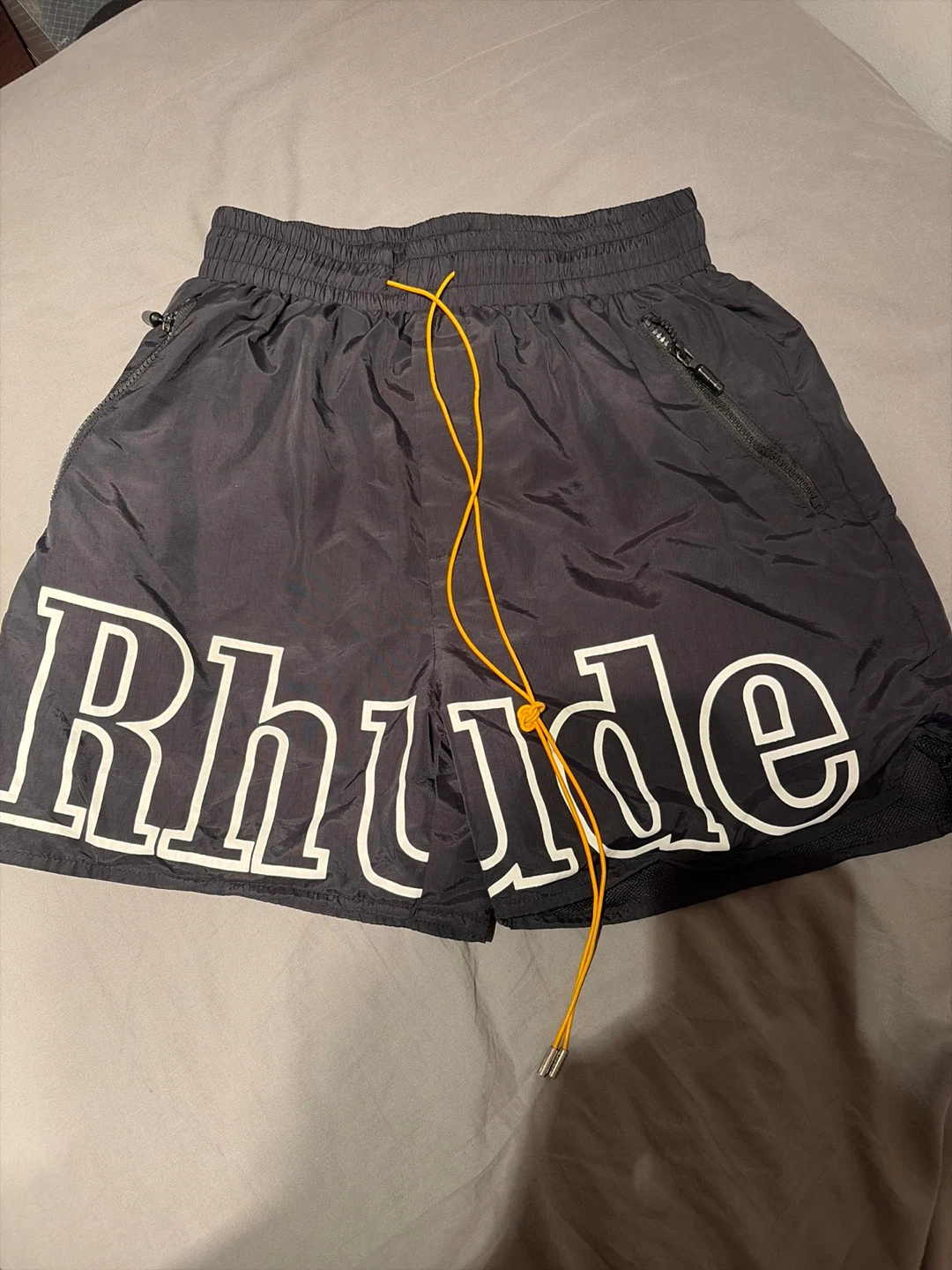Rhude Black Nylon Shorts