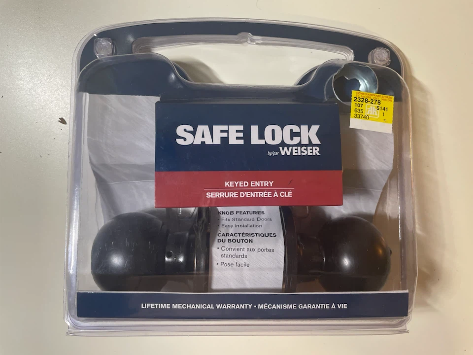 Weiser Keyed Entry Door Knob Lock – 2 Keys