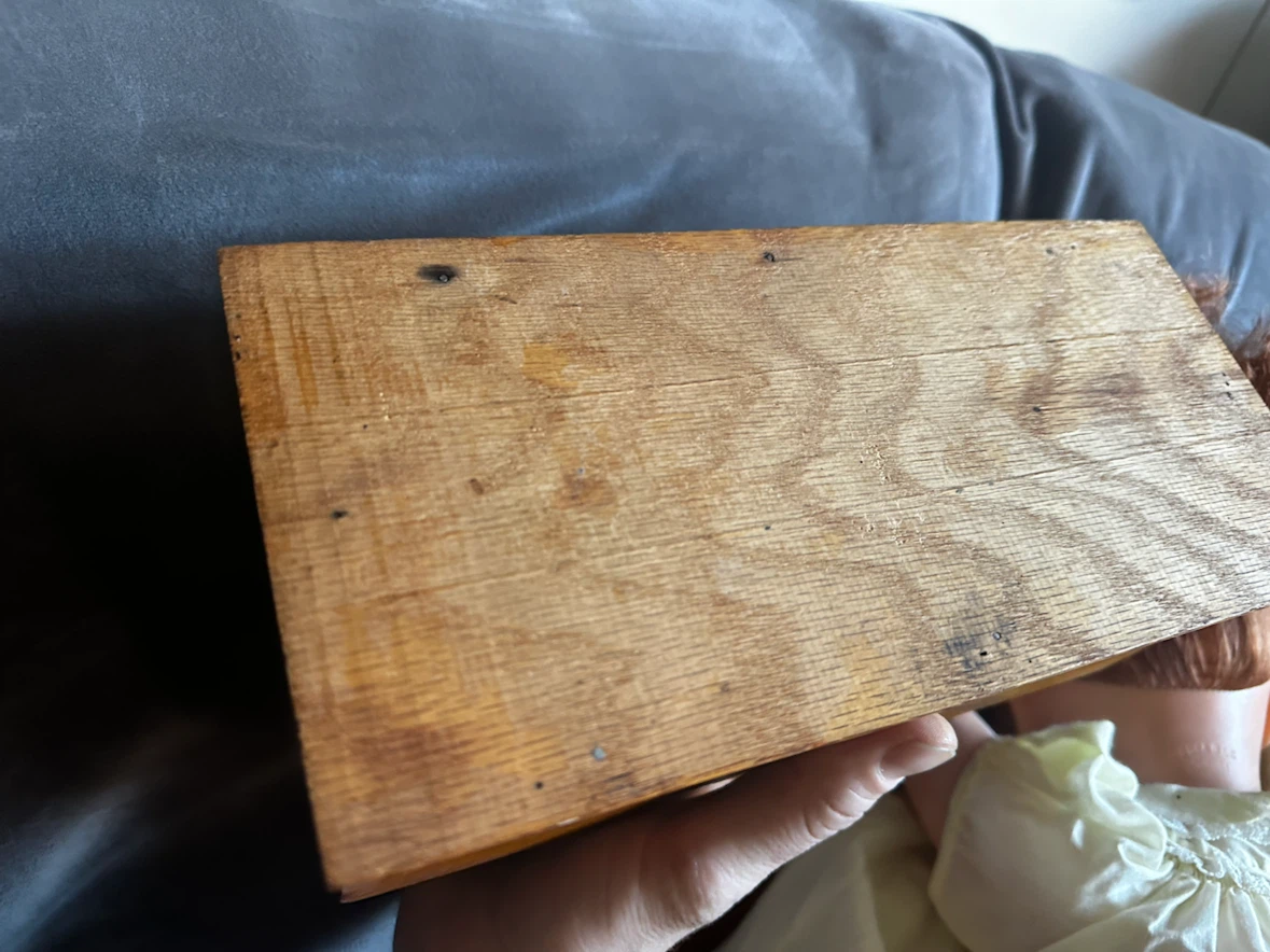 Antique Solid Oak Wood Storage Box - photo 5