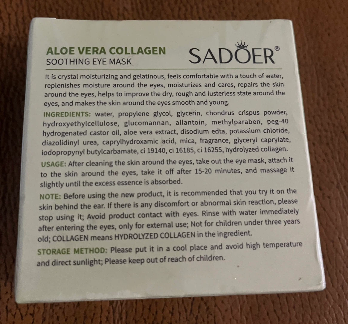 Sadoer Aloe Vera Collagen Soothing Eye Mask - photo 2