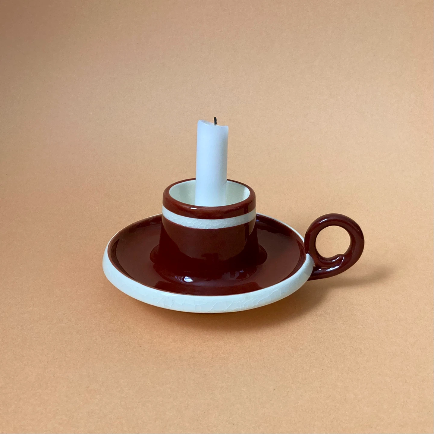 Vintage Ceramic Chamberstick Candle Holder