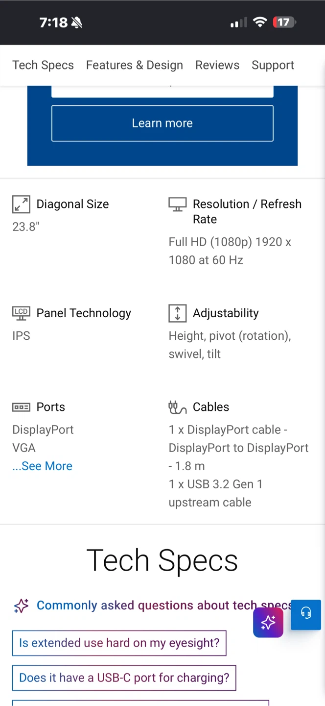 Dell 24 Inch Monitor 1080p - photo 2