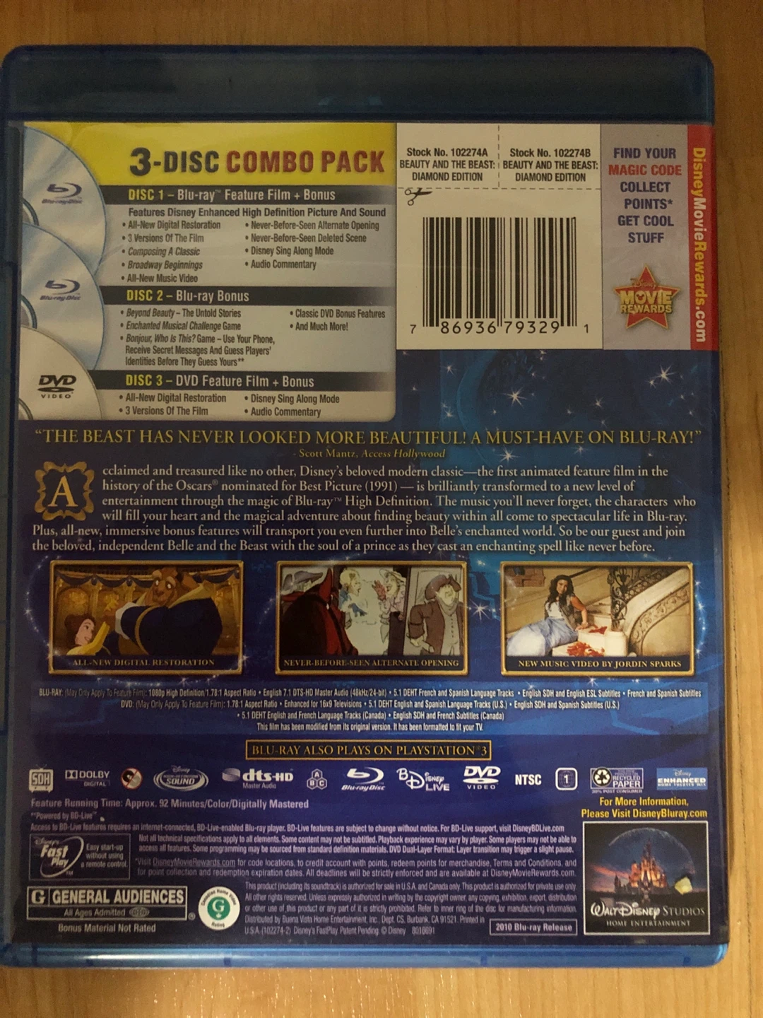 Disney Beauty and the Beast Diamond Edition 3-Disc Combo Pack - photo 4