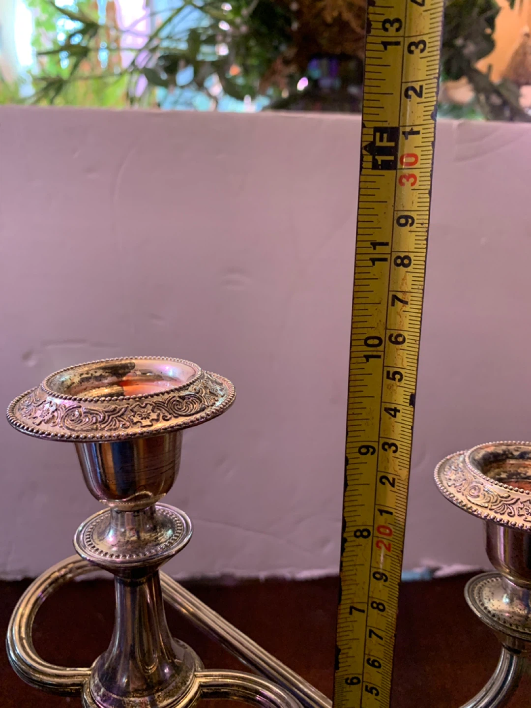 Vintage Ornate Silver-Plated 3-Arm Candelabra - photo 5