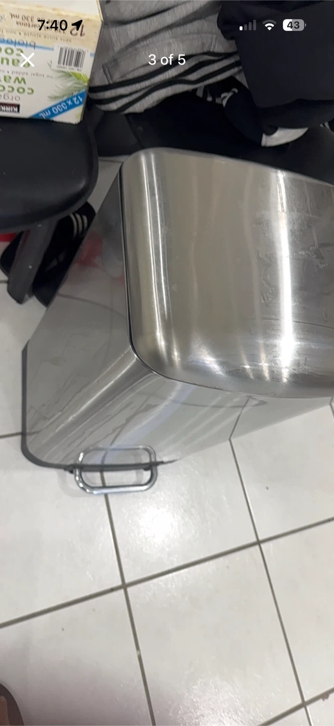 Stainless steel step trash bin - photo 4