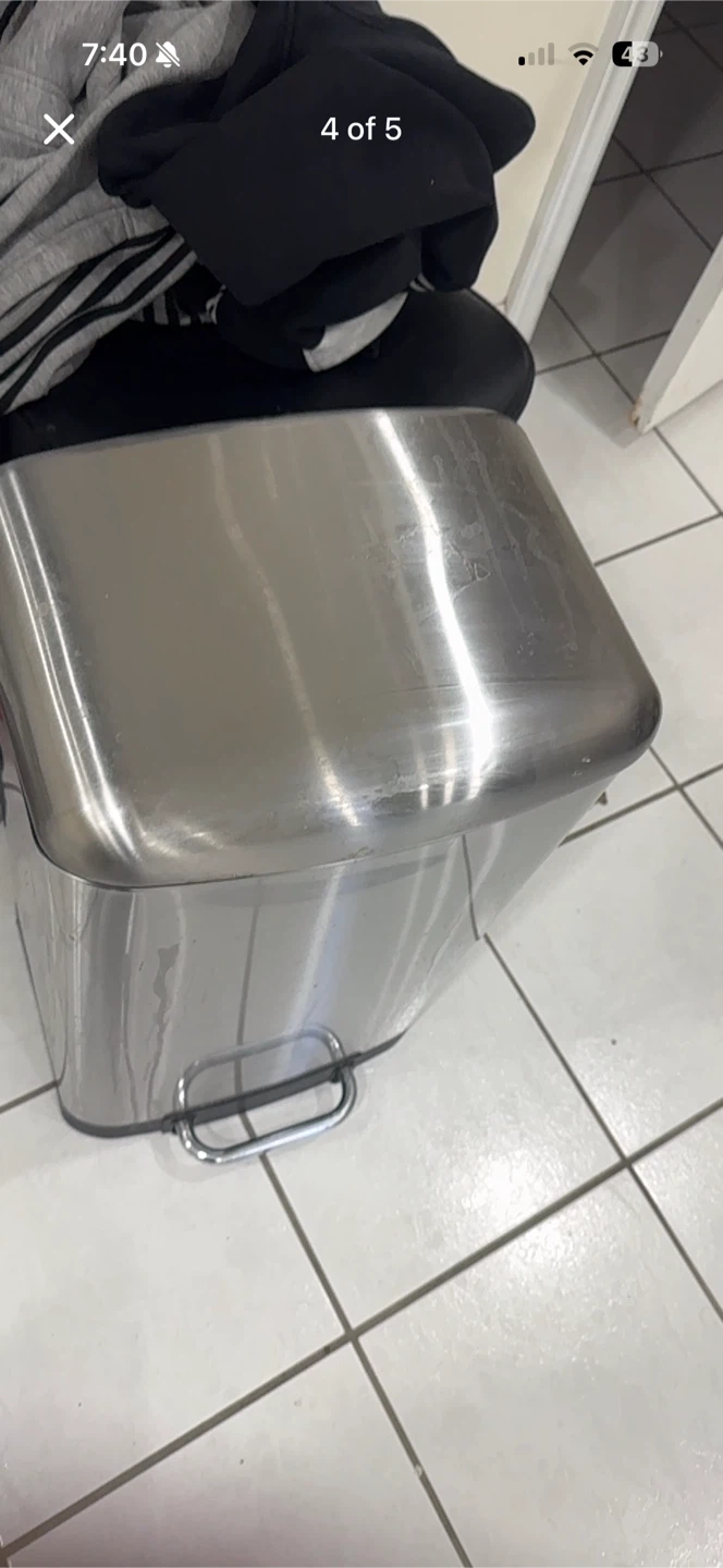 Stainless steel step trash bin - photo 5