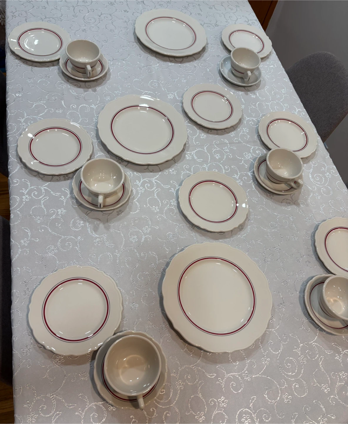 Porcelain  Coffee & Tea Set with Serving Plates 23 Pieces