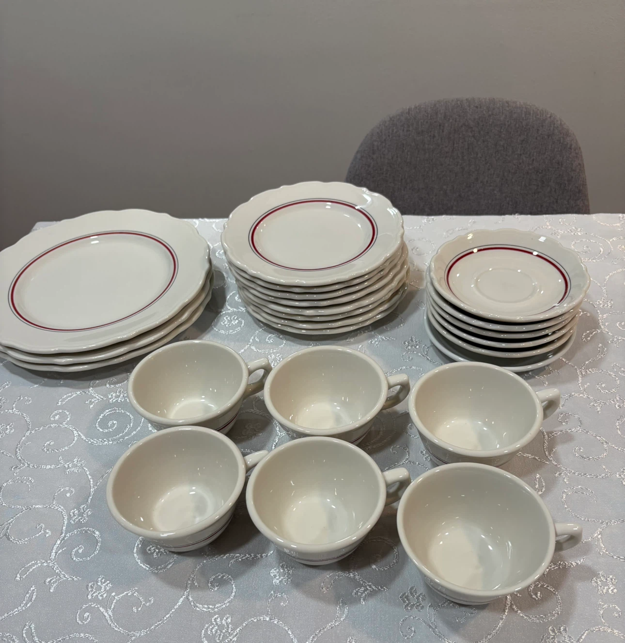 Porcelain  Coffee & Tea Set with Serving Plates 23 Pieces - photo 5
