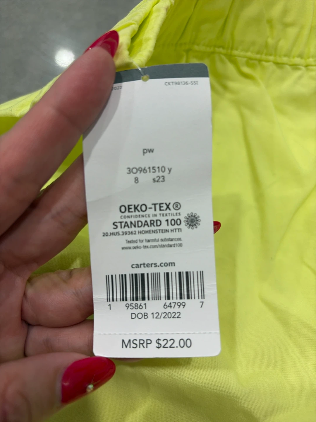 Carter's Neon Yellow Kids Shorts Size 8 - photo 3